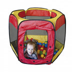 Paradiso toys Speeltent met 100 ballen 100 x 75 cm rood geel