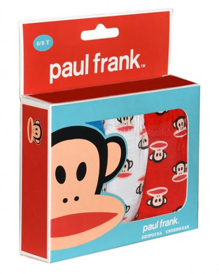Paul frank Ondergoed junior rood blauw wit 3 stuks mt 9 10 jaar
