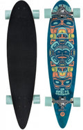 Playlife Longboard 97 x 23 cm hout zwart blauw