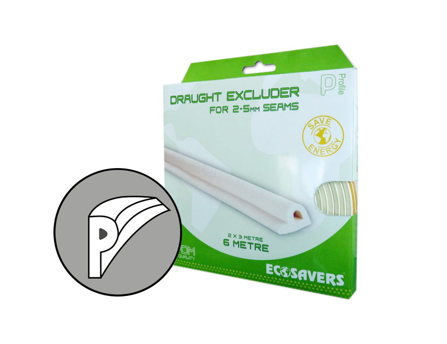 Ecosavers tochtband - p profiel - 6m - 2-5mm - wit
