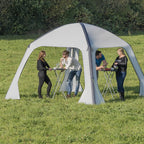 Proplus Partytent opblaasbaar 365 x 365 cm lichtgrijs