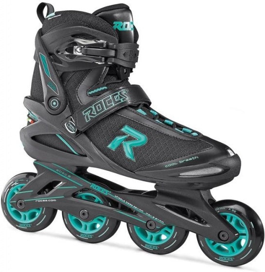Icon inline skates softboot dames 80 mm 82A zwart aqua maat 40