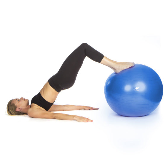 Rucanor fitness gymbal met handpomp 90 cm pvc blauw