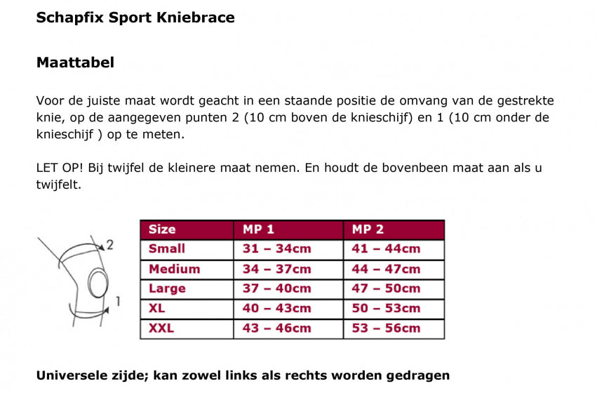 Schaper Kniebrace Schapfix Sport textiel blauw groen maat L