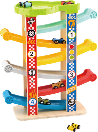 Tooky toy Houten Autobaan met Speelauto's 18 maanden 8-delig