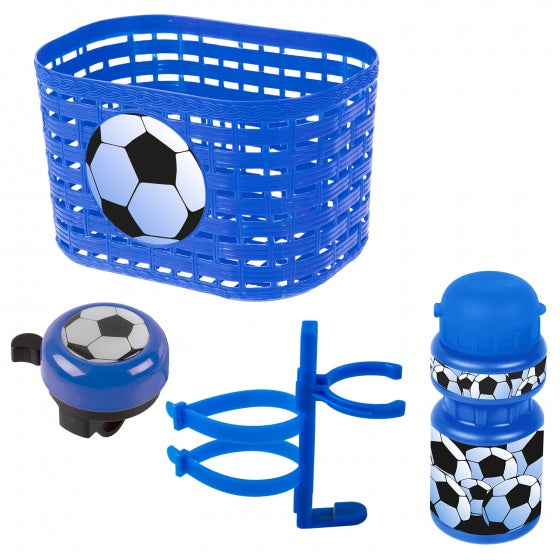Messingschlager toebehoren korb, glocke, trinkflasche set messingsch.soccer basket bell bottle