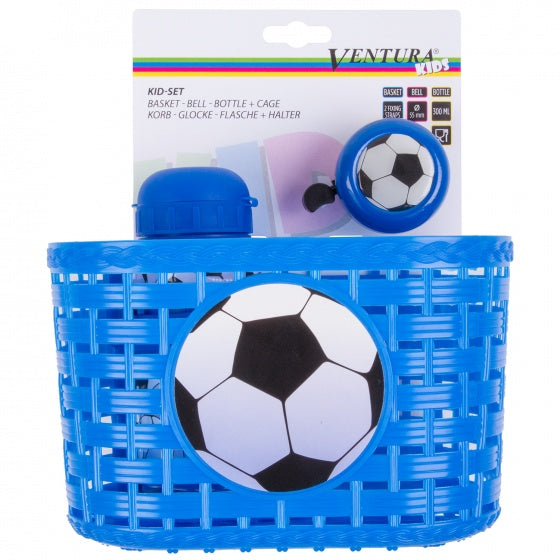 Messingschlager toebehoren korb, glocke, trinkflasche set messingsch.soccer basket bell bottle