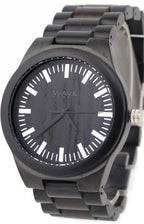 Wave hawaii Horloge Citizen Miyota heren 4,5 cm hout staal zwart