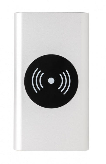 Xd collection Powerbank draadloos 10.000 mAh 12,5 cm alu zilver
